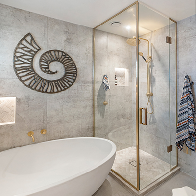semi frameless shower