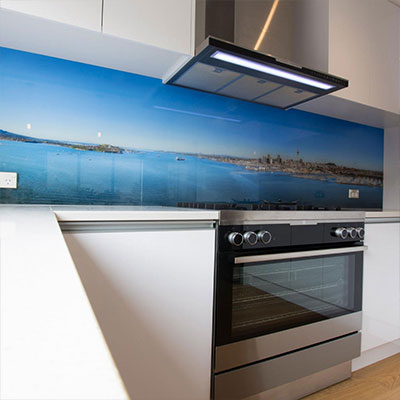 graphic glass splashback