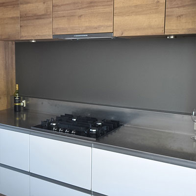 matte glass splashback